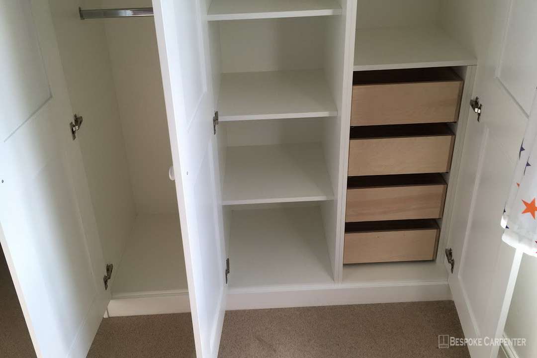 Fitted storage unit made with MDF wood for a house in Tooting Graveney